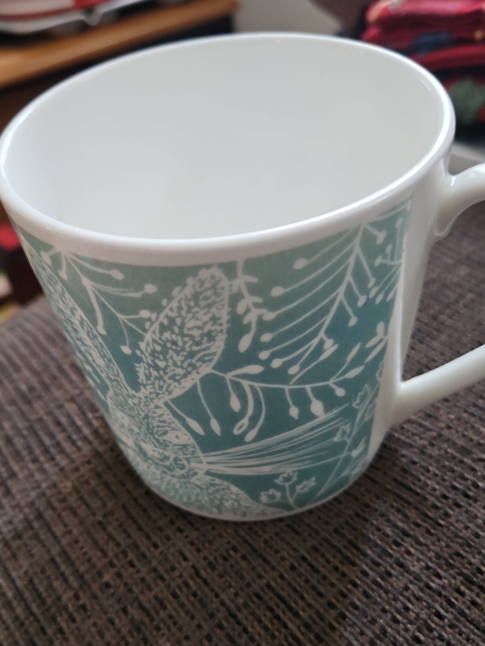 Rose Of England Fine Bone China Green And White Rabbit Tea Coffee Mug